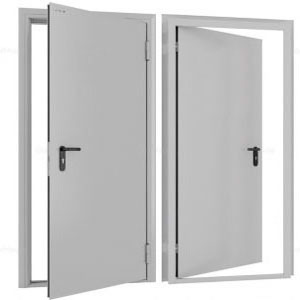 Дверь DoorHan/980/2050/Противопож.EI60/одност./глухая/глад./глад./RAL7035/прав./угл. рама, DPG60/980/2050/7035/R/N