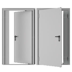 Дверь DoorHan/1950/2050/Техническая/двухств./глухая/глад./глад./RAL7035/лев./угл. рама, DTG/1950/2050/7035/L/N