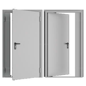 Дверь DoorHan/1850/2050/Техническая/двухств./глухая/глад./глад./RAL7035/прав./угл. рама, DTG/1850/2050/7035/R/N